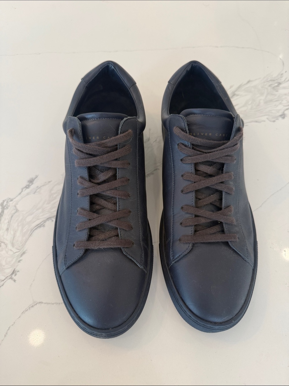 Oliver Cabell Black Low-Top genuine Leather Sneakers Navy - Made in Italy